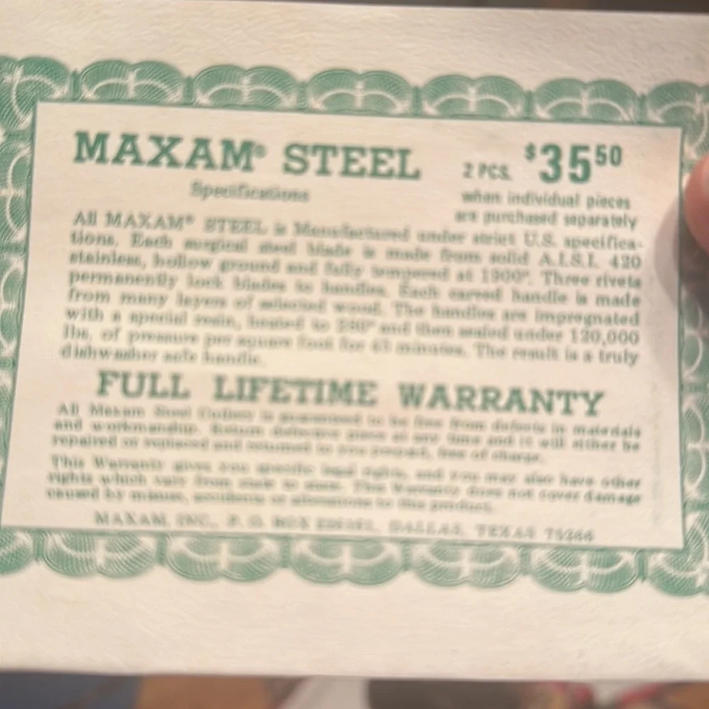 Maxam steel vintage